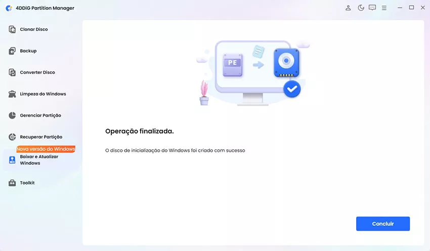 Criar com sucesso um disco de instalação do Windows inicializável