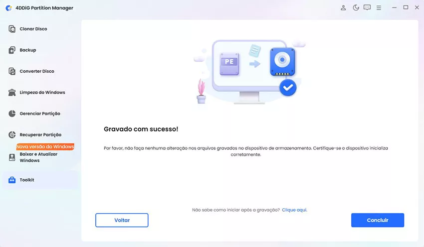 criar um suporte de arranque WinPE