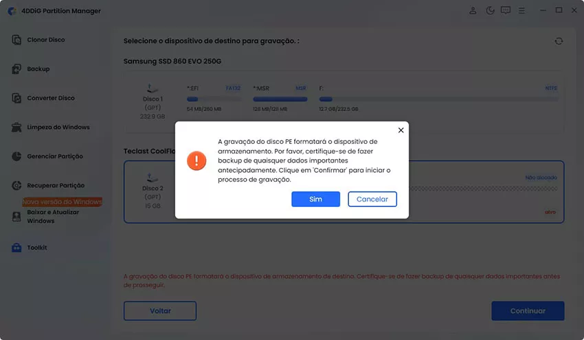 criar um suporte de arranque WinPE