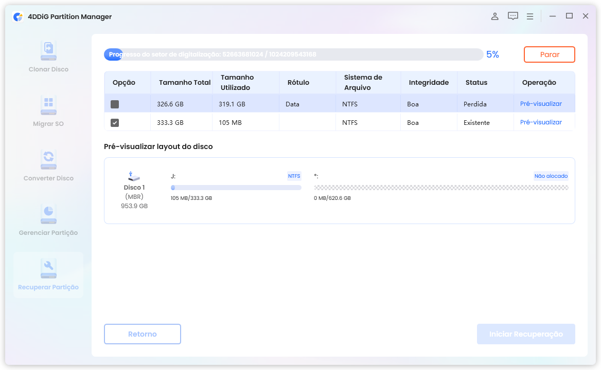 restaurar partição