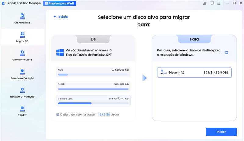selecionar disco