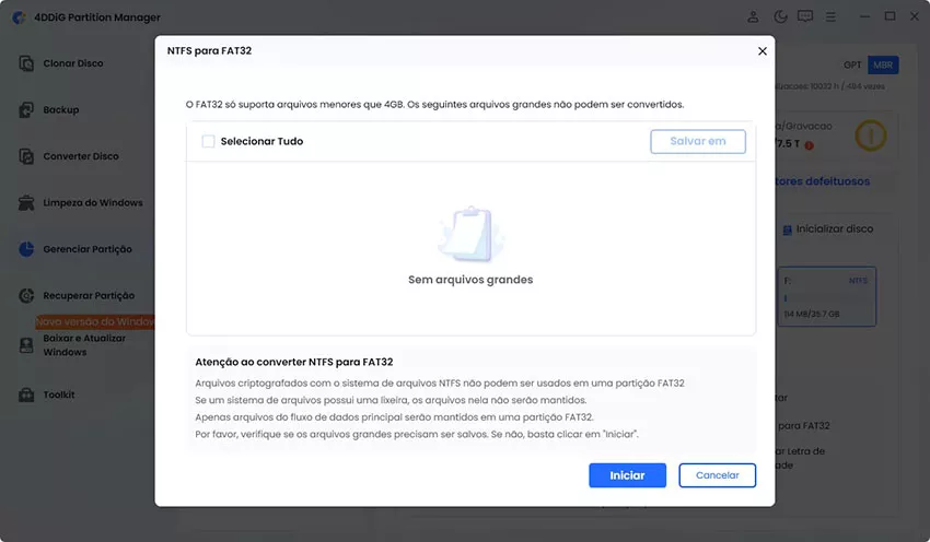 guardar um ficheiro grande no computador
