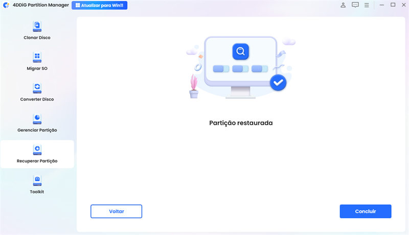 recuperação concluída