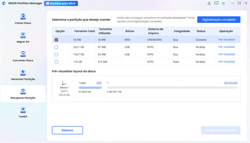 tentar digitalização completa