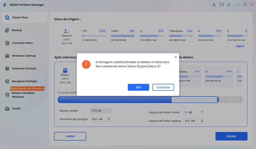 clique no botão Sim