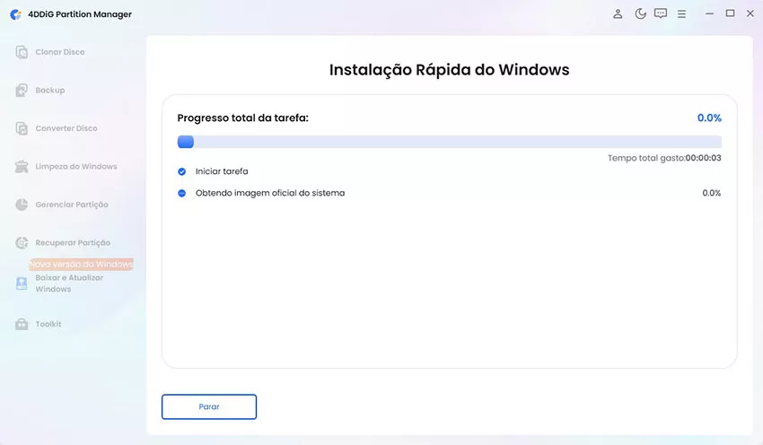 aguarde a instalação rápida
