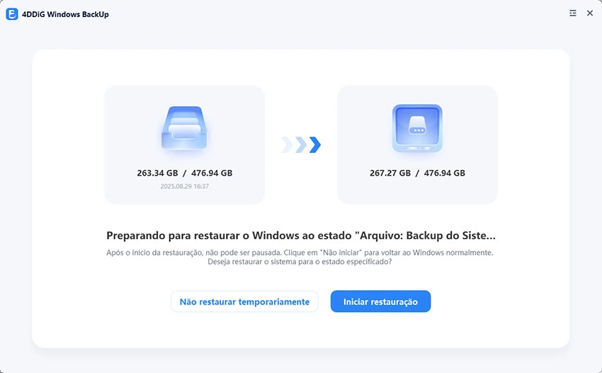 iniciar restauração no winpe