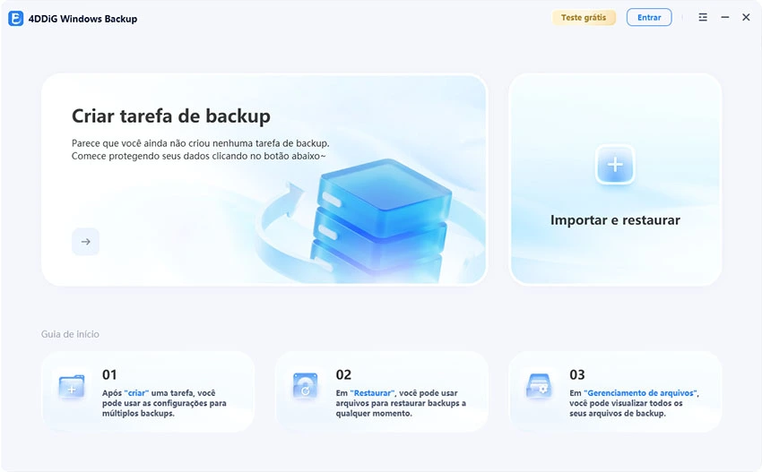 criar uma tarefa de backup