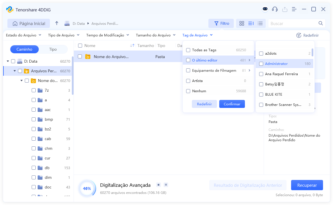 digitalizar para procurar dados perdidos