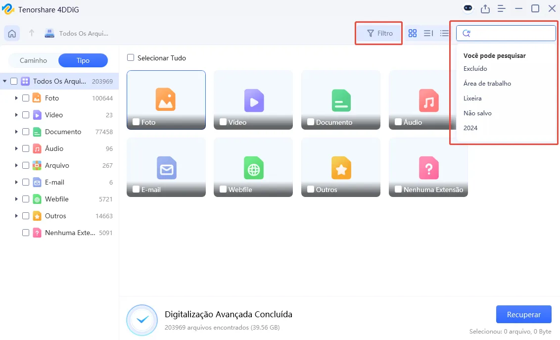 arquivos recuperados do disco local