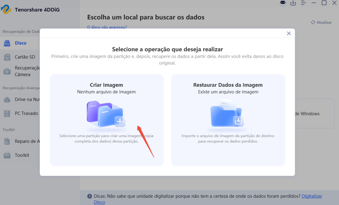 Criar ou Importar Arquivo de Imagem