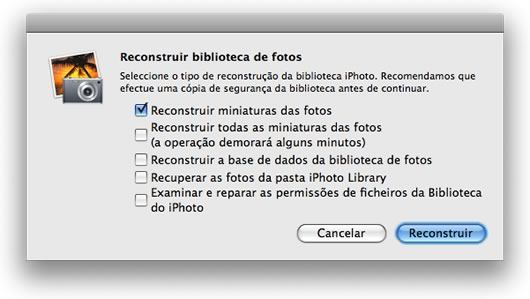 reconstruir biblioteca de iphoto