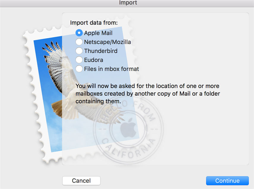 importar caixa de emails