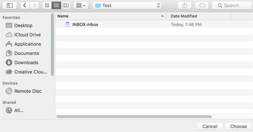 importar caixa de emails
