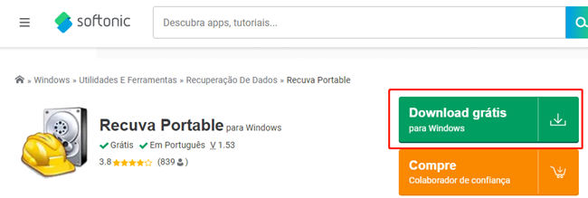 baixe recuva portável