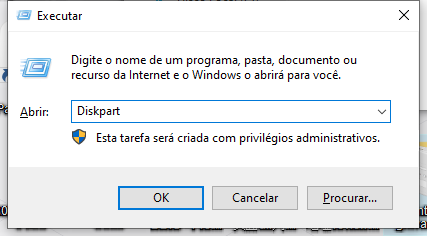 abrar diskpart para remover proteção