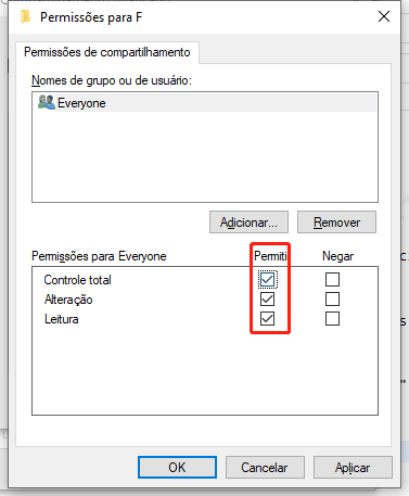 alterar permissões de pen drive