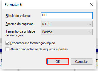 escolher-rótulo-volume-formatando um disco rígido