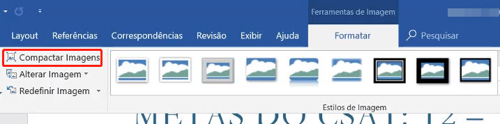 clicar no Comprimir Fotos
