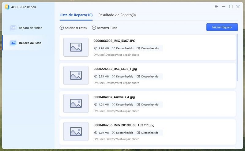 iniciar reparo