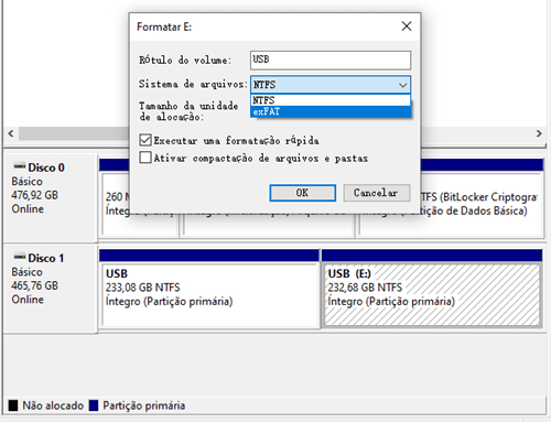 para formatar rapidamente