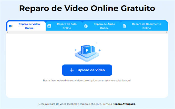 faça o upload do vídeo mp4 corrompido para o 4ddig free online video repair