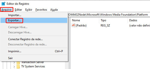 altere o registro para consertar o 0xa00f4244 nocamerasareattached-passo 1