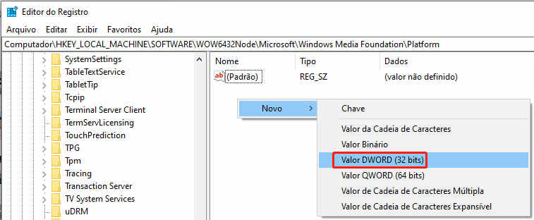altere o registro para consertar o 0xa00f4244 nocamerasareattached-passo 3