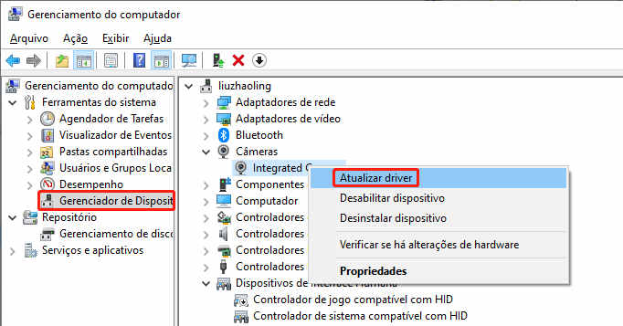 atualize o driver da câmera para consertar o 0xa00f4244 nocamerasareattached -passo 1