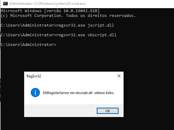 registre novamente os arquivos dll