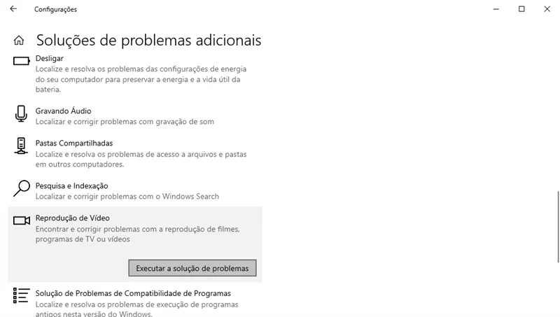 solução de problemas de reprodução de vídeo para corrigir o 0xc10100bf