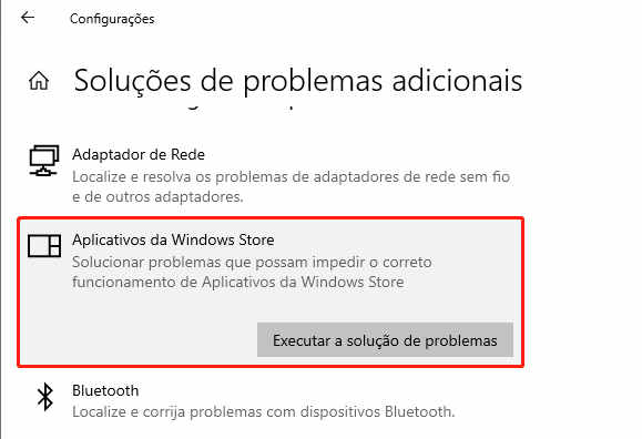 execute o solucionador de problemas dos aplicativos da loja para consertar o 0xa00f4244 nocamerasareattached