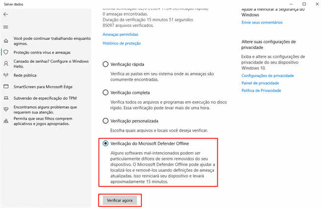 escaneie vírus e malwares para consertar o 0xa00f4244 nocamerasareattached -passo 2