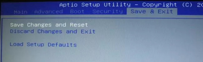 salvar mudanças de bios