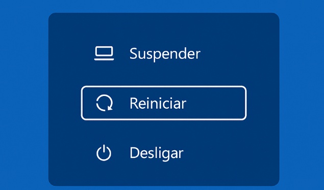 Reinicie o computador