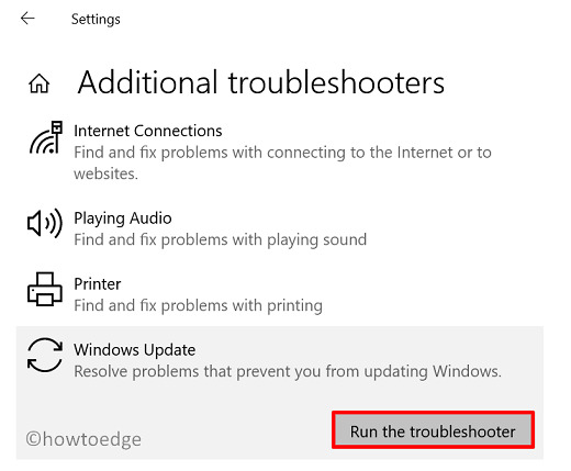 execute a solução de problemas do windows
