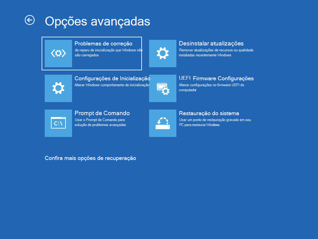 Choose Start-up Repair in the Advanced options menu.