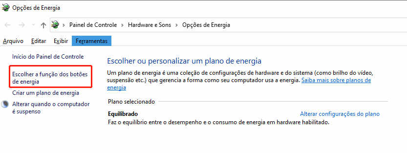 Choose what power buttons do