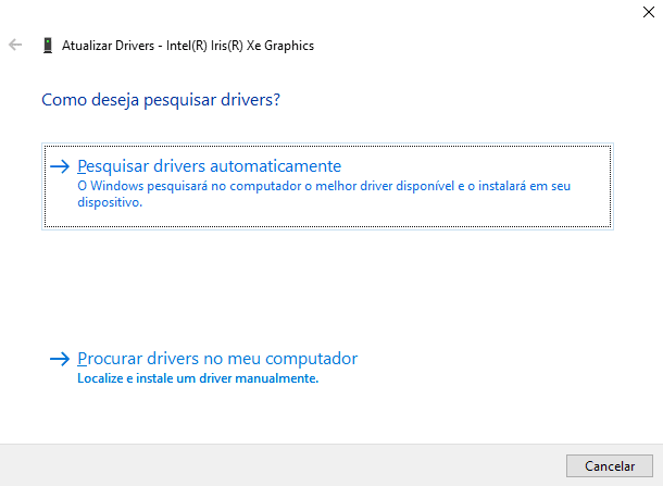 Atualizar automaticamente o software do driver