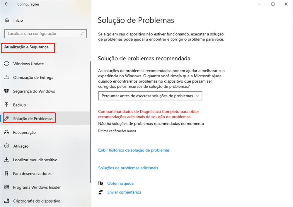Execute a solução de problemas para corrigir o erro 0x8007045d
