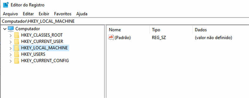 Iniciar Editor do Registro