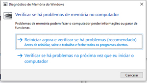 Reiniciar agora e verificar se há problemas