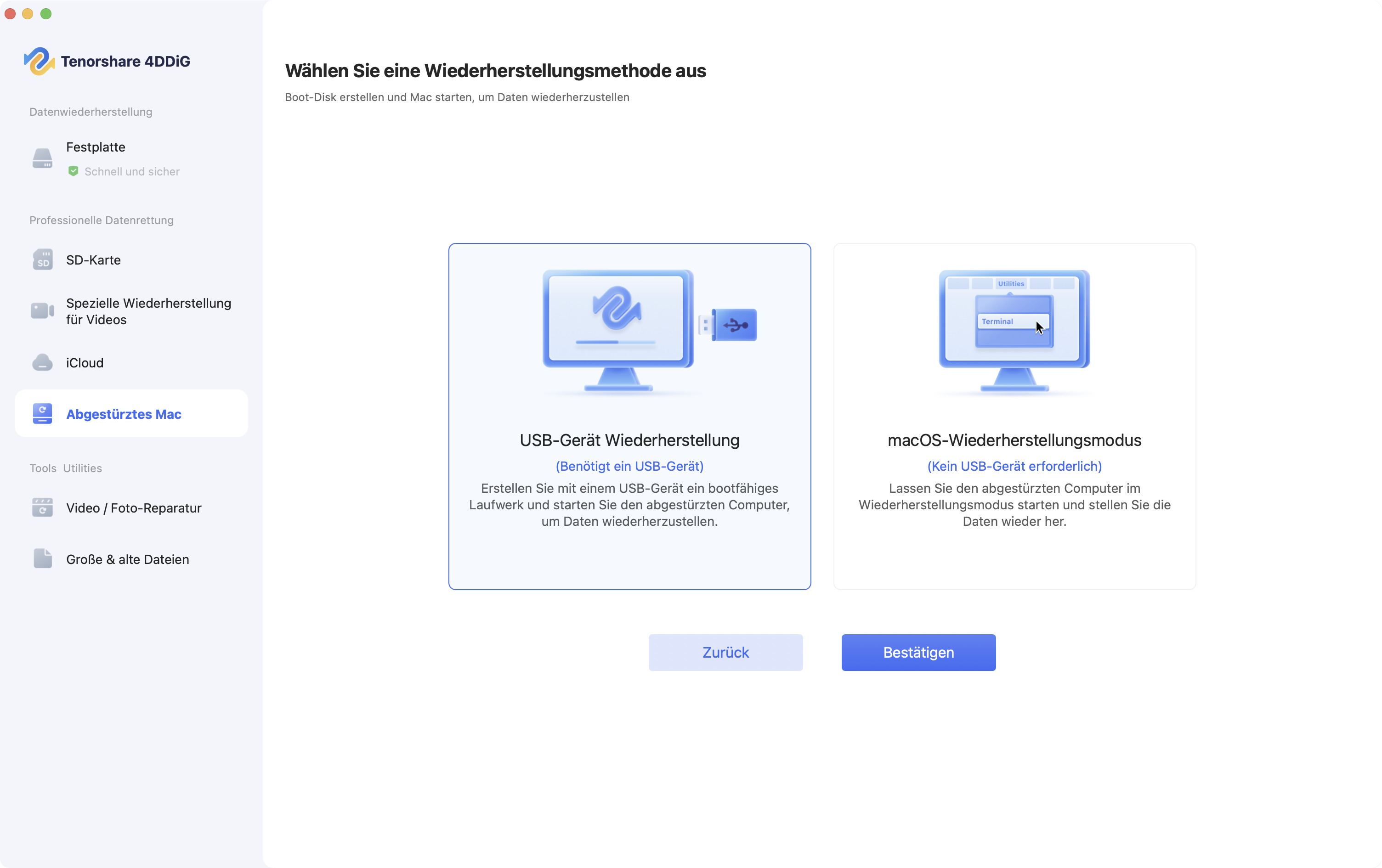 Daten von abgestürztem Mac wiederherstellen