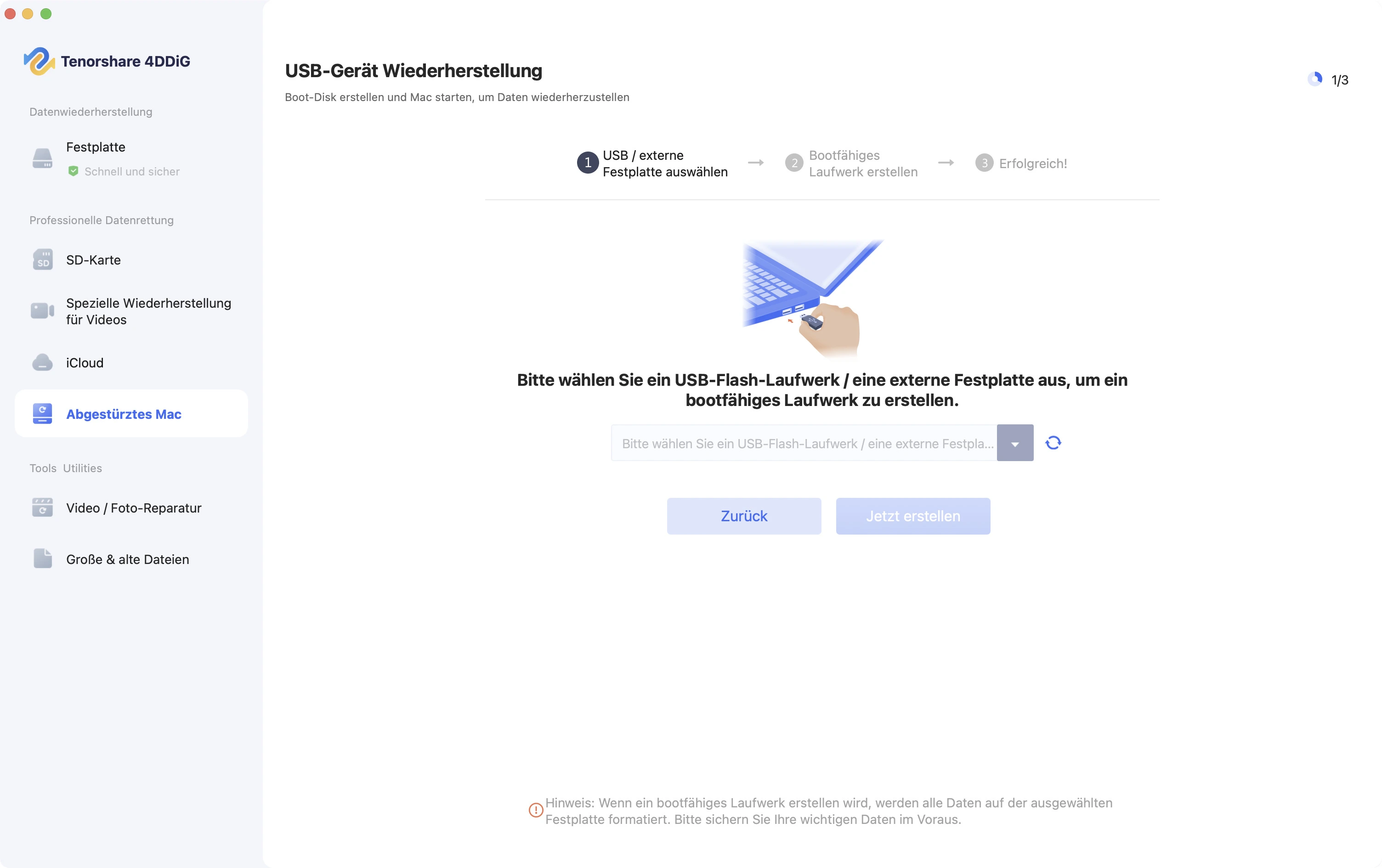 Bootfähiges USB-Laufwerk für Mac erstellen