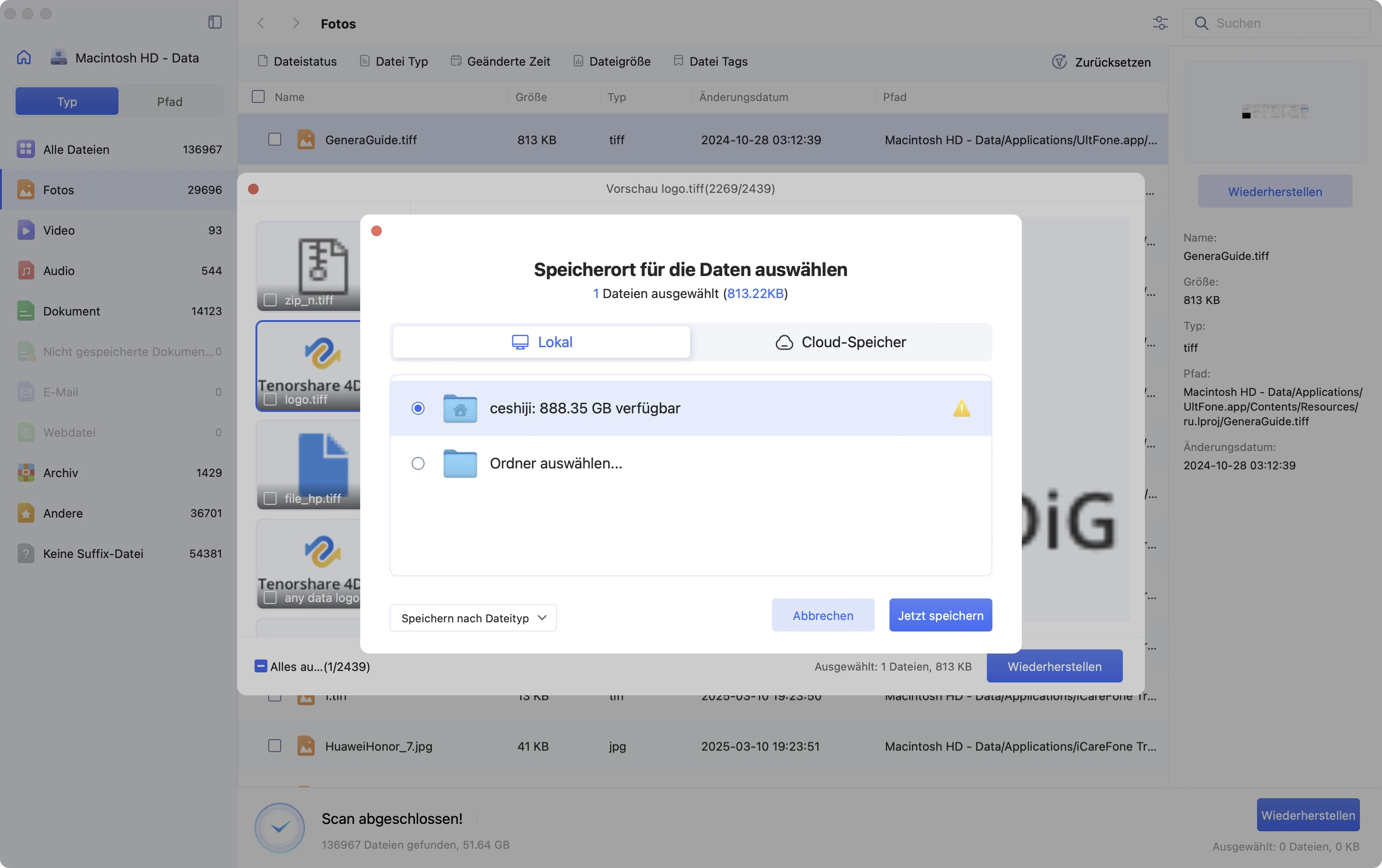 Erfolgreiche Datenrettung am Mac