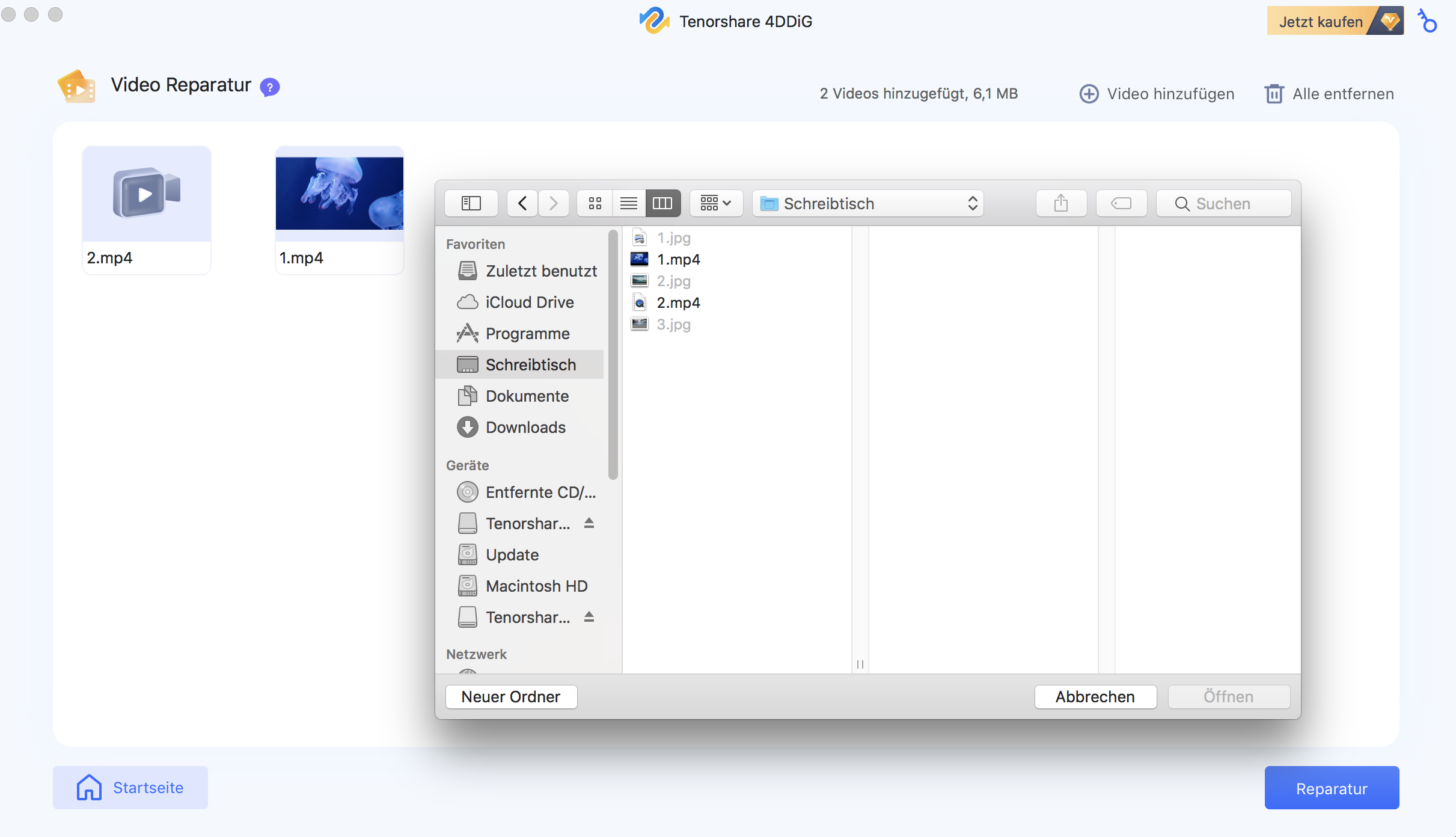 select file to recover