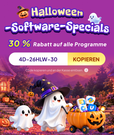 4DDiG Halloween-Aktion 2026: 30 % Rabatt auf Software mit Gutscheincode – mobile Ansicht