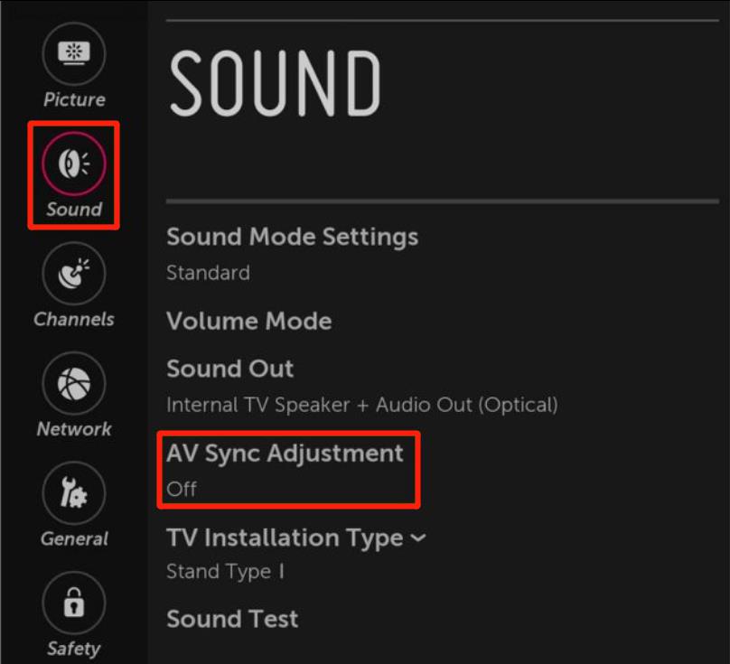 A/V-Sync Einstellung