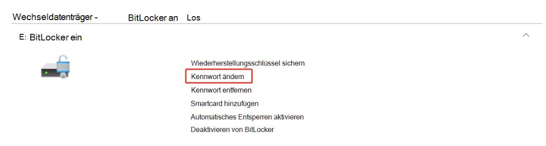 BitLocker-Passwort über die Systemsteuerung