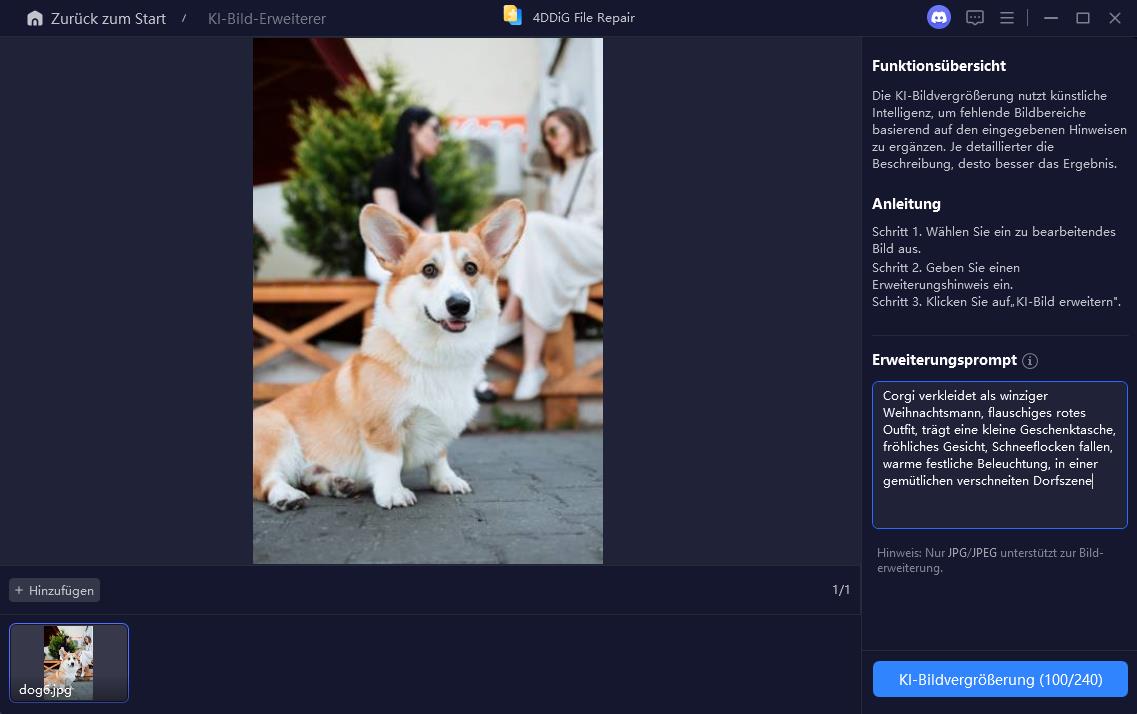Eingabeaufforderungen eingeben um Weihnachtsstil-Bild zu generieren